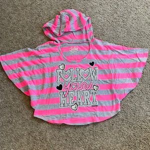 Justice Believe in Yourself Flared T-Shirt with Hoodie Hardly Worn.